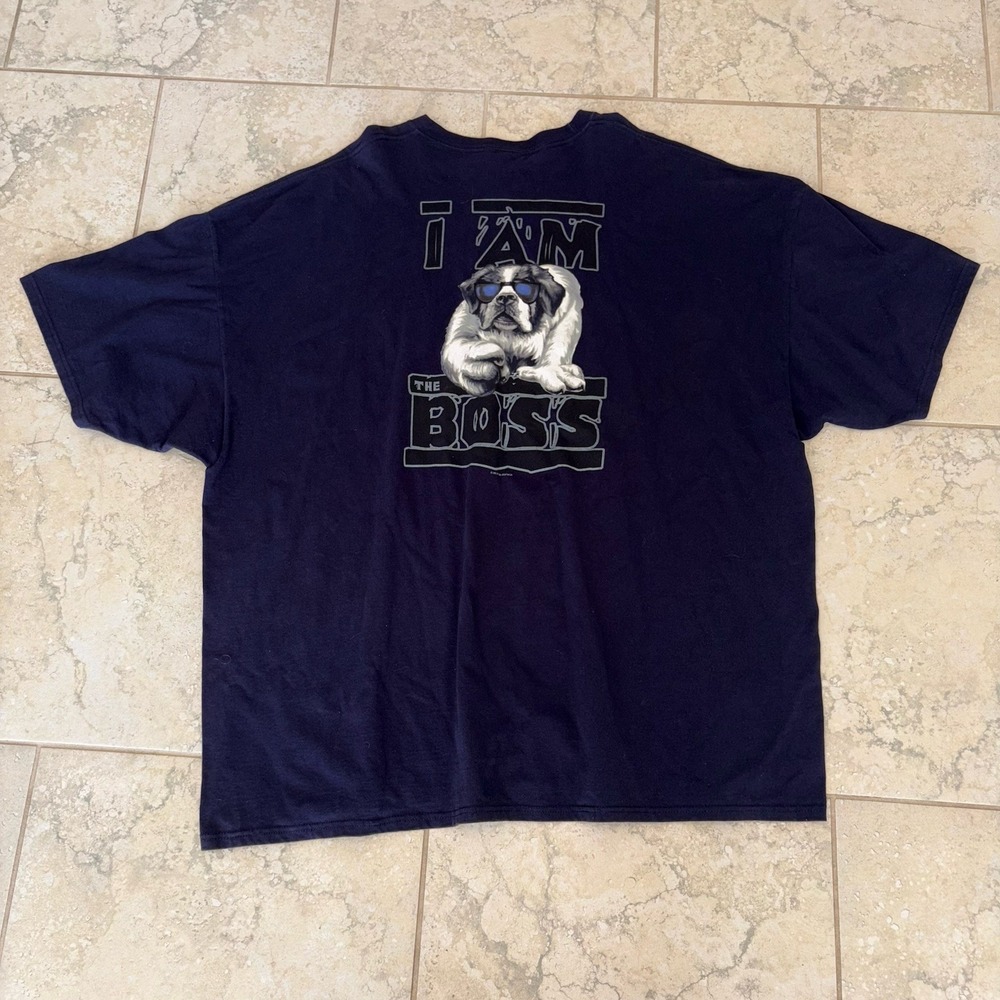Vintage Big Dogs T-Shirt Sz 5X Attitude Tee Funny Graphic Y2K Dad I Am The Boss